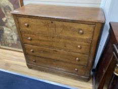 A 19th century pine four drawer chest, with painted grain, width 100cm depth 42cm height 91cm