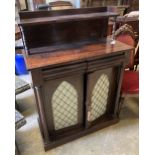 A Victorian mahogany chiffonier, width 97cm, depth 44cm, height 132cm