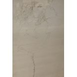 Antonio, pen and ink, Study of a woman with flowing hair, signed and dated '83, 41 x 26cm