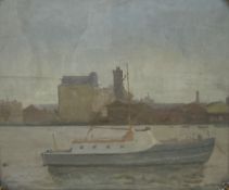 Harry Parr (1882-c 1996), 'The Thames, Chelsea', signed, oil on board, Chelsea Art Society label
