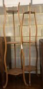 A pair of satinwood plant stands, height 133cm