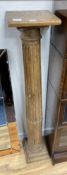 A 19th century fluted pine pillar, height 123cm