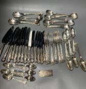 A part modern canteen of silver King's pattern cutlery, comprising thirty seven items(and one