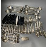 A part modern canteen of silver King's pattern cutlery, comprising thirty seven items(and one