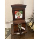 A Victorian mahogany railway signal man's box, width 27cm depth 16cm height 49cm