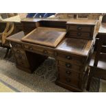 A Victorian mahogany pedestal desk, width 152cm depth 76cm height 102cm