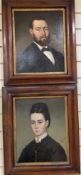 Emile Boivin (19th C.), pair of oils on canvas, Portrait of a husband wife, signed and one dated