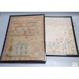 An 18th century sampler together with another