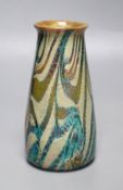 A contemporary marbled glass vase, height 17cmCONDITION: Slight fault in the enamelling down one
