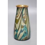 A contemporary marbled glass vase, height 17cmCONDITION: Slight fault in the enamelling down one