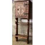 A Swiss painted pine hunting cabinet, width 70cm, height 190cm
