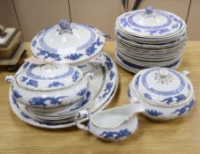 A Booths blue and white 'dragon pattern' part service
