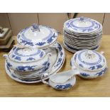 A Booths blue and white 'dragon pattern' part service