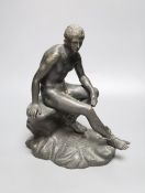 After Lysippos. A 19th century bronze seated figure of Hermes, height 29cmCONDITION: Provenance -