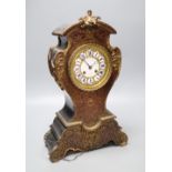 A 19th century French red boullework mantel clock, by Marshall & Fils, height 45cm