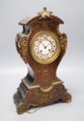 A 19th century French red boullework mantel clock, by Marshall & Fils, height 45cm