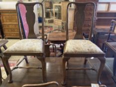 A set of eight 1920's oak Queen Anne-style dining chairs, two with arms