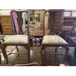 A set of eight 1920's oak Queen Anne-style dining chairs, two with arms