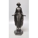 A cast iron religious figure 'Barbara', height 41cm