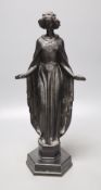 A cast iron religious figure 'Barbara', height 41cm