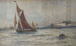 Thomas Bush Hardy (1842-1897), watercolour, Upnor Castle, Medway, signed and dated 1893, 22 x 34cm