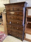 A George III mahogany chest on chest, width 106cm, depth 56cm, height 194cm