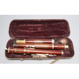 A cased Victorian flute