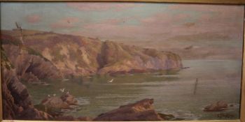 Edward J Humphery (fl.1880-1890), oil on canvas, 'Afternoon Sunshine, Cornwall', signed, 29 x
