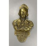 A modern heavy cast brass 'Lord Nelson' door knocker, L 22.5cm