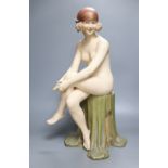 A Royal Dux figure of a nude female, height 48cm