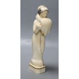 A 1920's pottery figure stamped Meissen, height 28.5cm