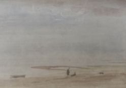 Philip Wilson Steer (1860-1942), 'Figures on the beach near Harwich', initialled, watercolour,