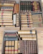 A collection of 18th/19th century leatherbound volumes, including The Spectator 1-9, Shakespeare's