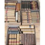 A collection of 18th/19th century leatherbound volumes, including The Spectator 1-9, Shakespeare's