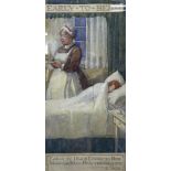 Early 19th century English School, watercolour for a book illustration, 'Early to Bed ...', 33 x