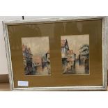 Cleo, two watercolours, Blackfriars and Kings Bridge, Canterbury, titled, dated 1889 and signed