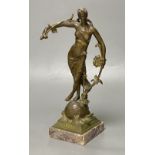 After Eugene Marioton. A bronze of a lady 'Clytie', height 24cm