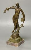 After Eugene Marioton. A bronze of a lady 'Clytie', height 24cm