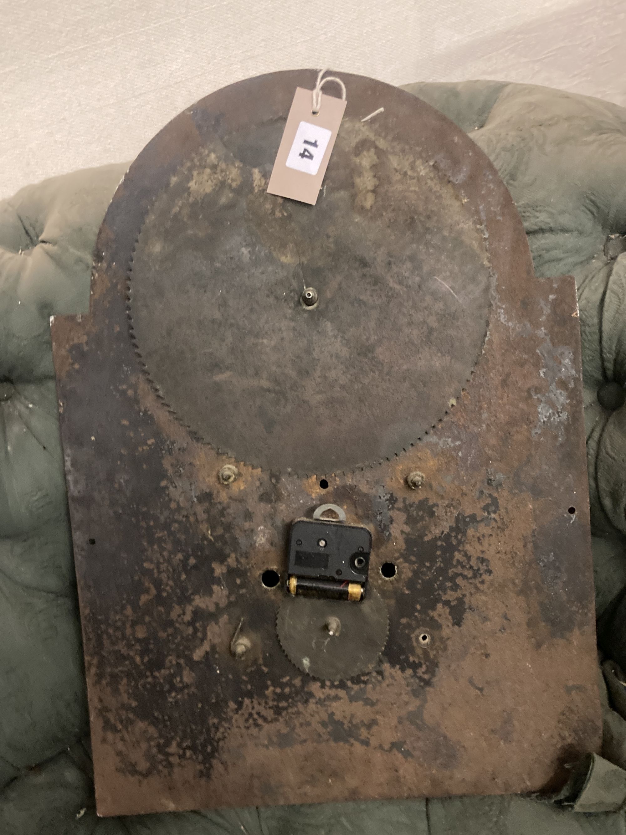 An early 19th century painted longcase clock dial, marked Massey, Newcastle, width 36cm height 50cm - Image 4 of 4