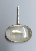 A Georg Jensen sterling and rutilated quartz set Vivianna Torun oval pendant, no. 133, 65mm.