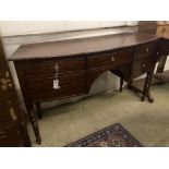 A Regency mahogany bowfront sideboard, width 145cm depth 51cm height 82cm