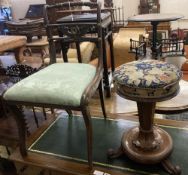 A Regency simulated rosewood dining chair and an early Victorian rosewood piano stool