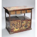 A Japanese lacquered table cabinet, height 26cm