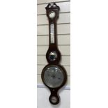 A George III wheel barometer, height 97cm