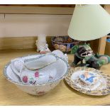 A quantity of mixed ceramics and glass including an Imari bowl