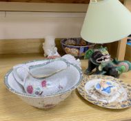 A quantity of mixed ceramics and glass including an Imari bowl