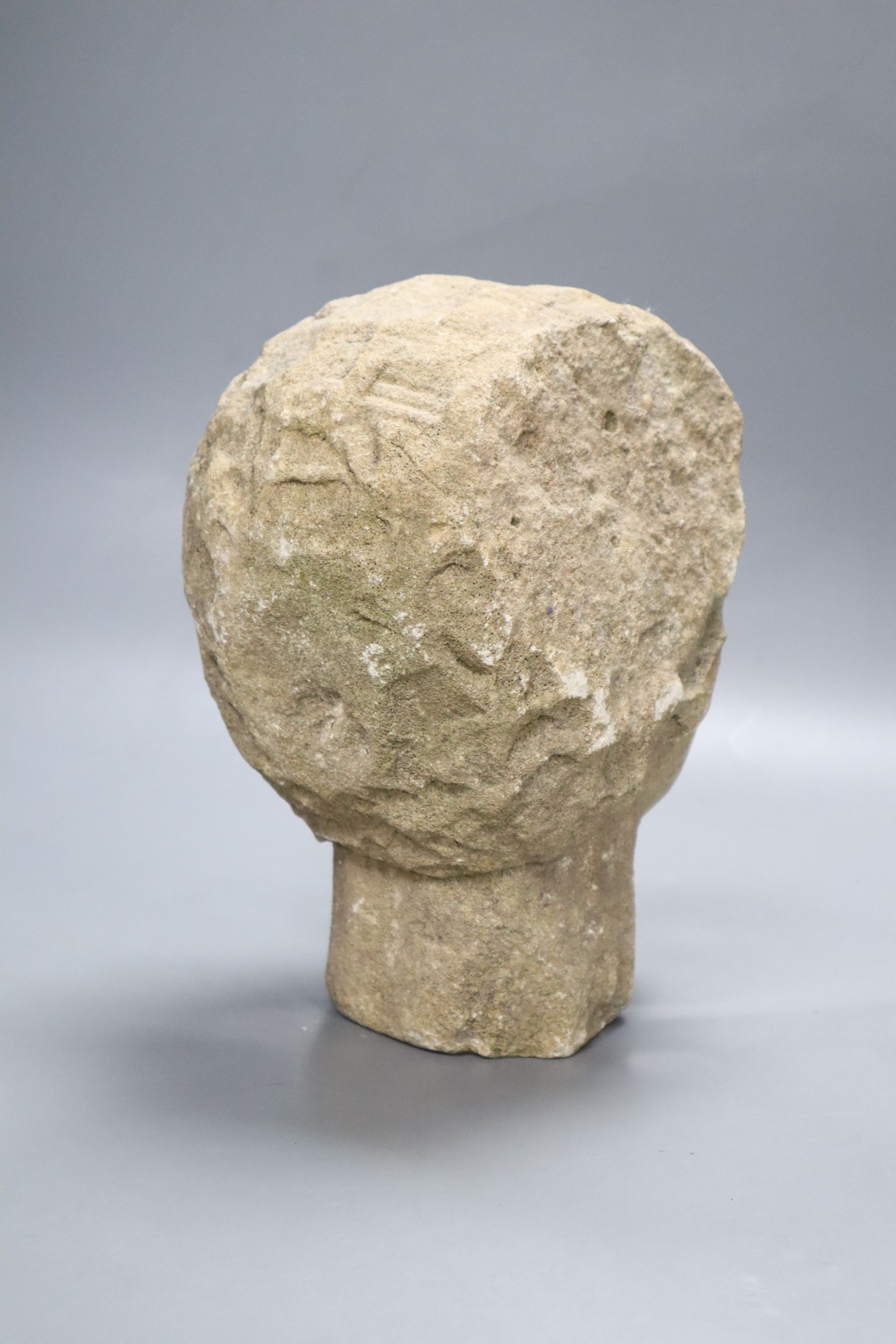 A medieval style stone head, height 23cm - Image 3 of 3