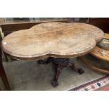 A Victorian shaped oval rosewood loo table, width 150cm depth 98cm height 72cm