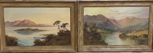 W. Richards (Jamieson), pair of oils on canvas, Aberfeldy and Loch Lomond, signed and inscribed
