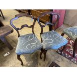 A set of four Victorian cabriole leg dining chairs and a pair of Regency rope-back dining chairs